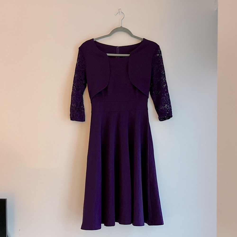 Miusol knee-length formal dress in gorgeous purple!